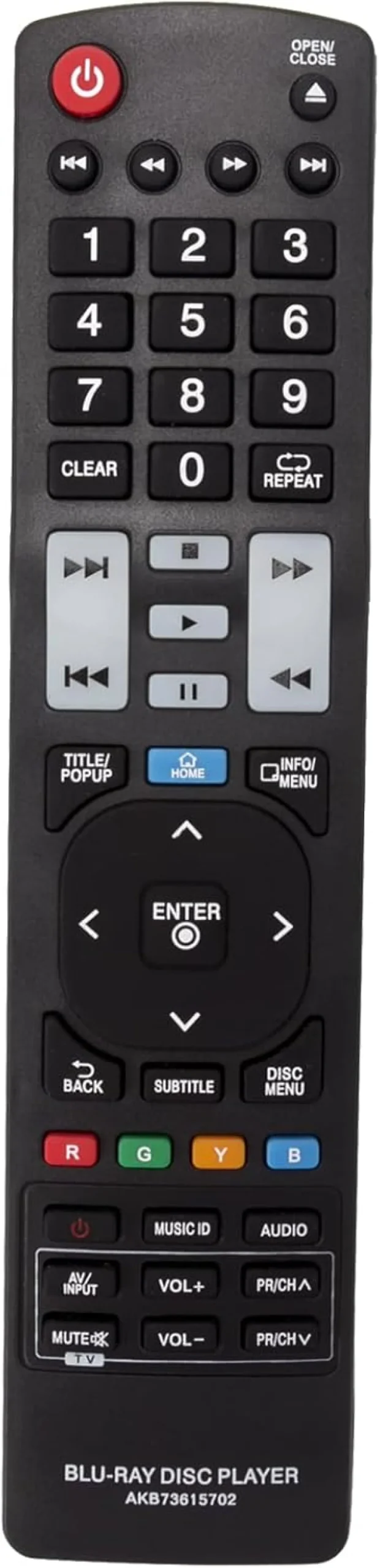 AKB73615702 Substituir DVD Player Controle Remoto Compatível com LG Blu-ray Disc Player BP620 BP620N BP520 BP620C BH7220B BH7420P BH7520T
