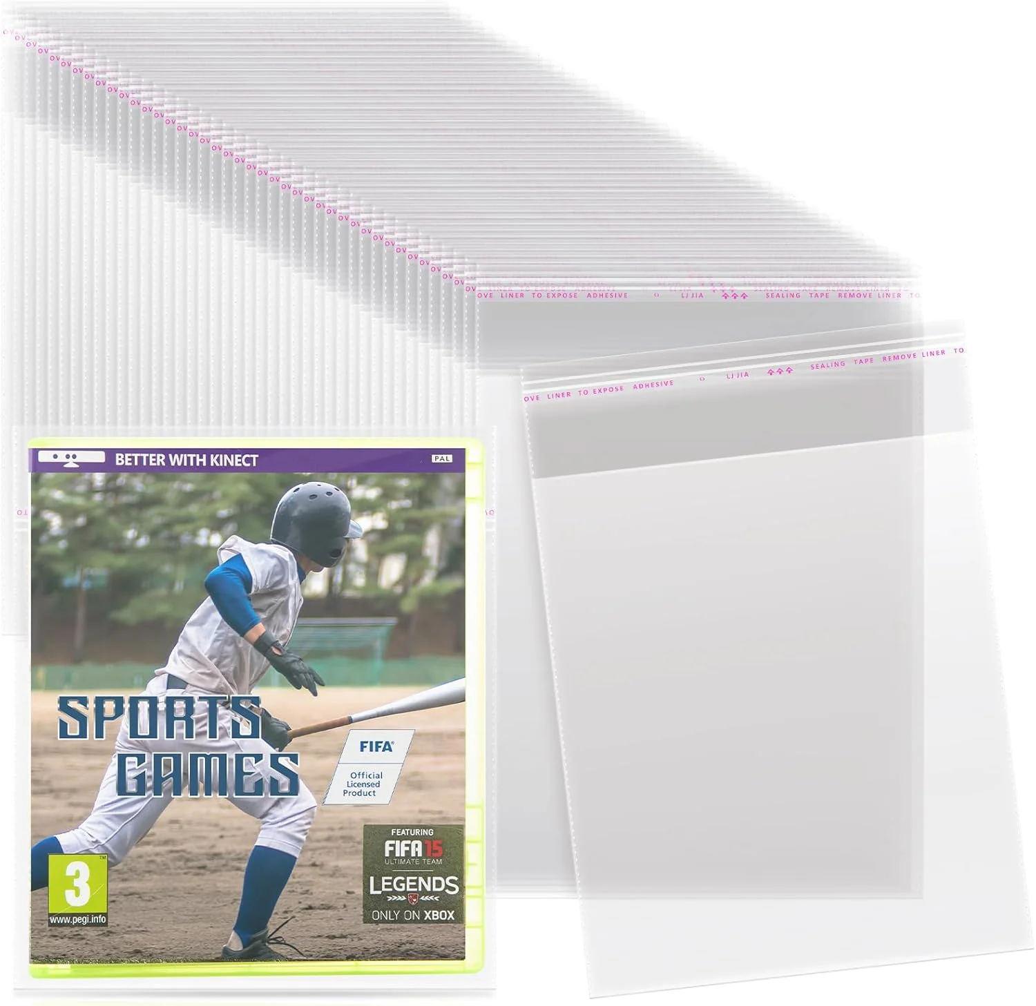 Feifeiya 100 peças de protetores transparentes de videogame resseláveis compatíveis com Steelbook Box, 6,1 x 6,97 polegadas, compatível com PS3 PS4 PS5 Arrow coleção de critérios de vídeo