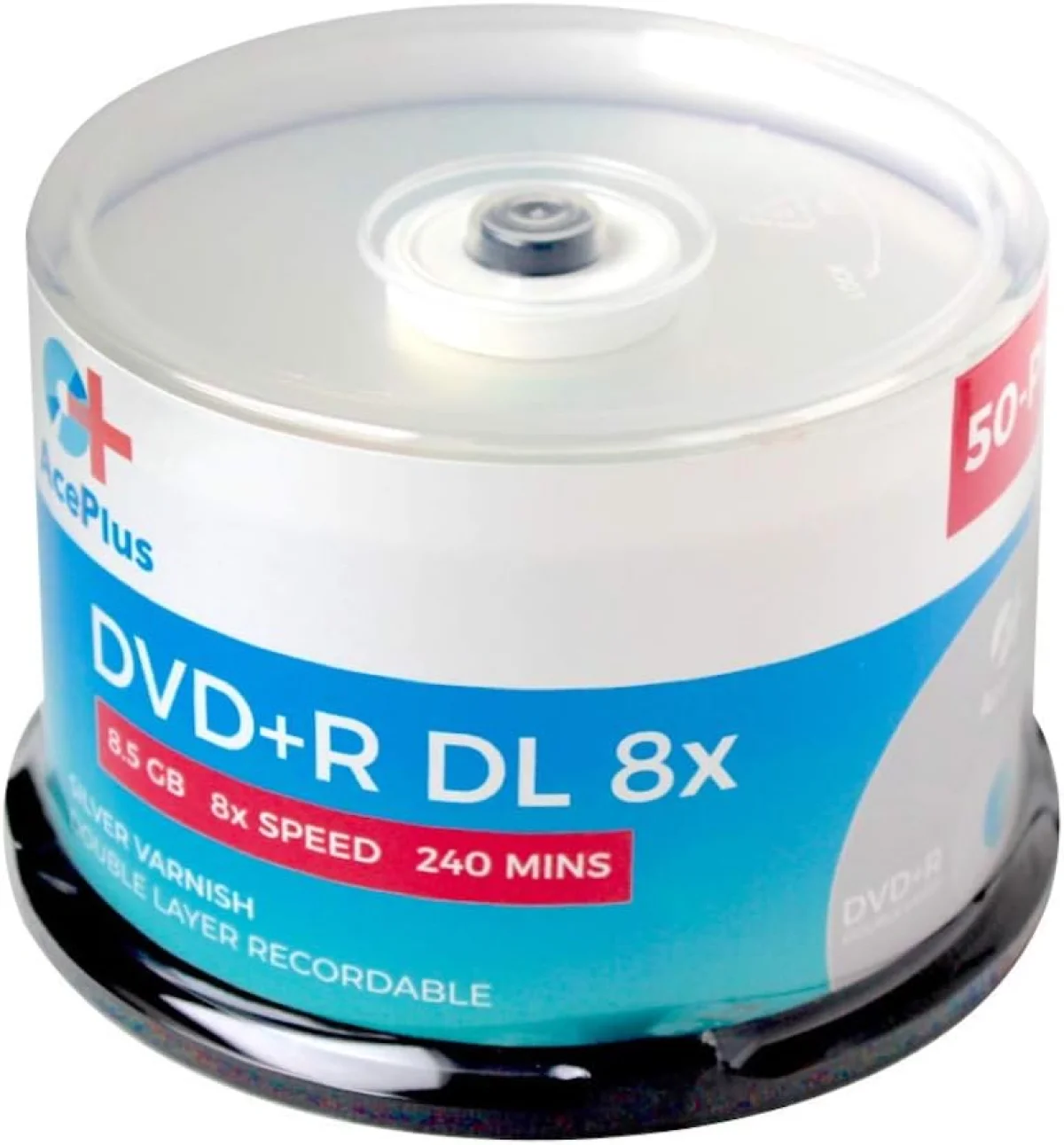 AcePlus DVD+R 8X Dual Layer Silver Shiny with Logo 50 Cake Box