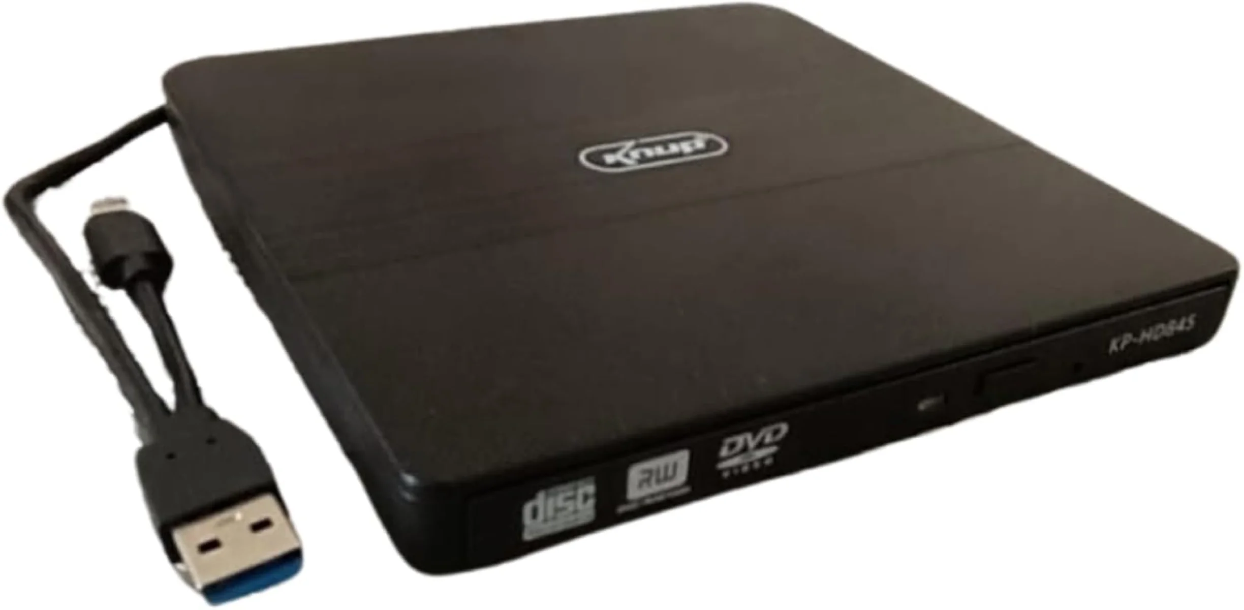 Gravador DVD Externo USB 3.0 e Tipo-C KP-HD845 – Portátil, Alta Velocidade e Compatível com Windows, macOS e Linux