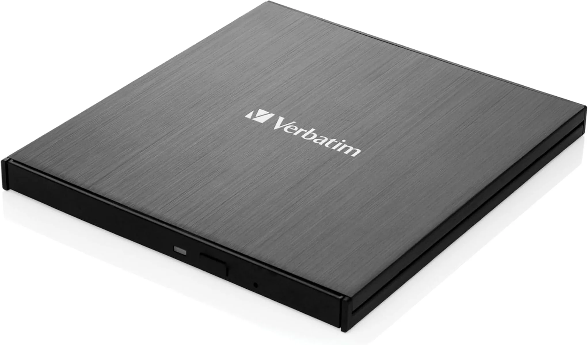 Verbatim Gravador de CD DVD Blu-ray Ultra HD 4K USB 3.2 GEN 1 Conectividade USB-C Slim Gabinete de metal escovado compatível com Mac e PC com disco Blu-ray gratuito de 25 GB
