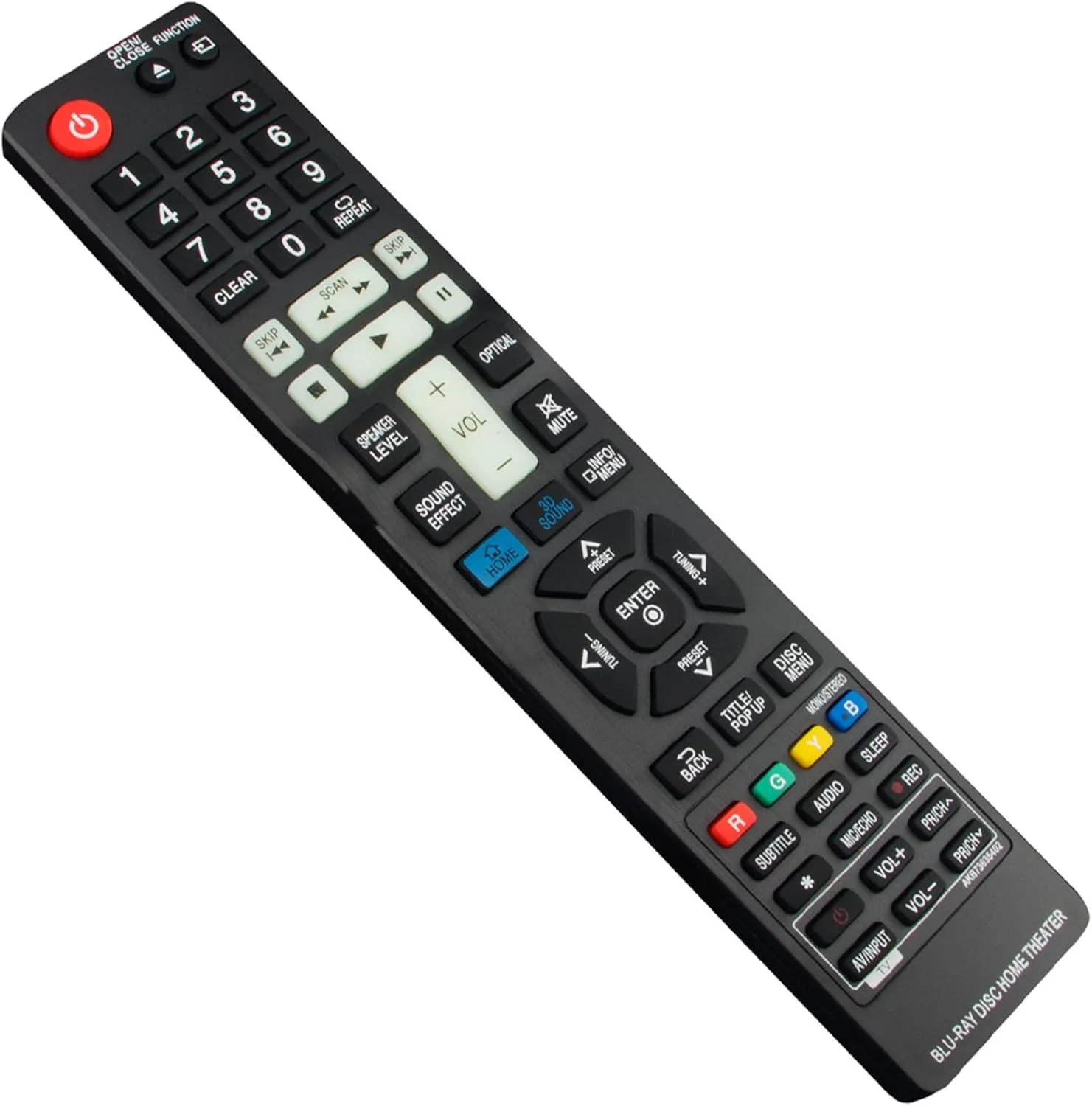 Beyution AKB73635402 Controle remoto de substituição compatível com LG 3D Cinema Blu-ray Player AKB73635401 BH7240B BH7440P BH7540T BH7540TW BH9540TW BH9630TW BH9630WY S94T1-C S93T2-S S93T2-S 3T2-W S