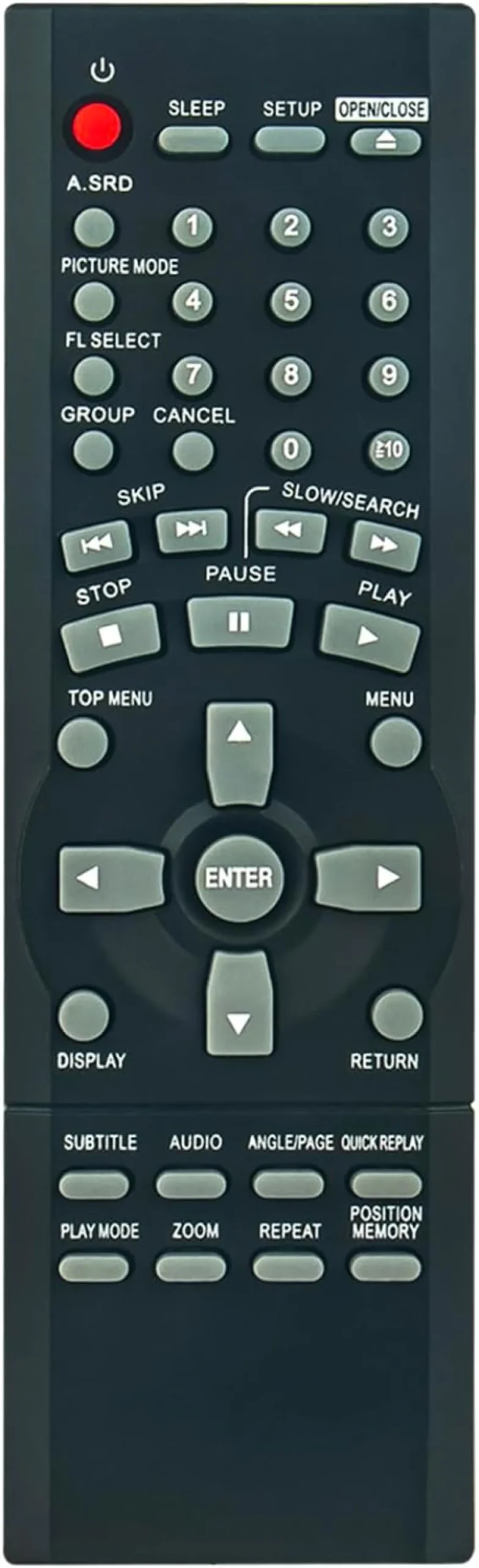 EUR7621070 Controle remoto substituído adequado para Panasonic DVD-S23 DVD-S25 DVD-S35 DVD-S23P DVD-S25S DVD-S25K DVD-S25P DVD-S25U DVD-S35S DVD-S25UP-S Single DVD/CD Player DVDS23 DVDS25 DVDS35