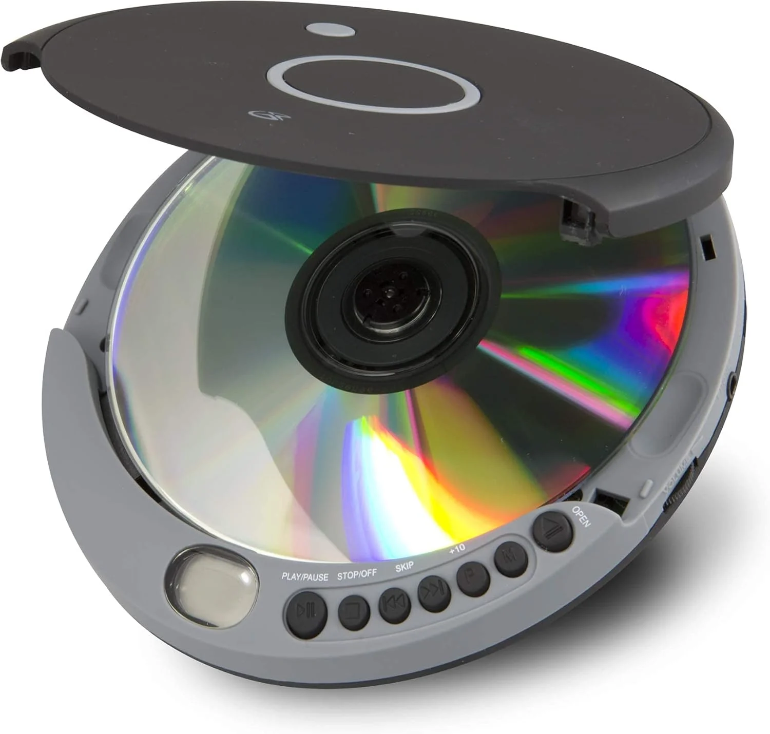 GPX CD Player e MP3 com Anti Skip Proteção e fones de ouvido estéreo, Black Grey PC807BMP3U pessoal portátil (Micro USB ou 2 AA pilhas não incluídas)