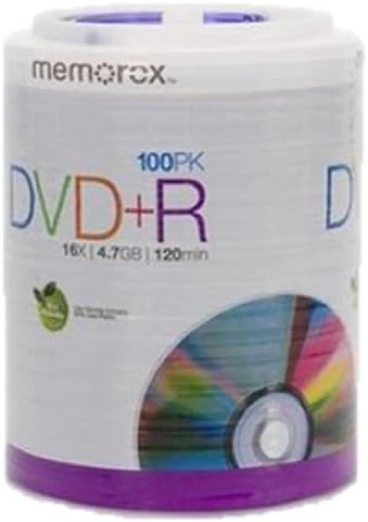 Memorex 16X DVD+R (100 PK), pacote com 100 DVD+R Tote (32020034438)