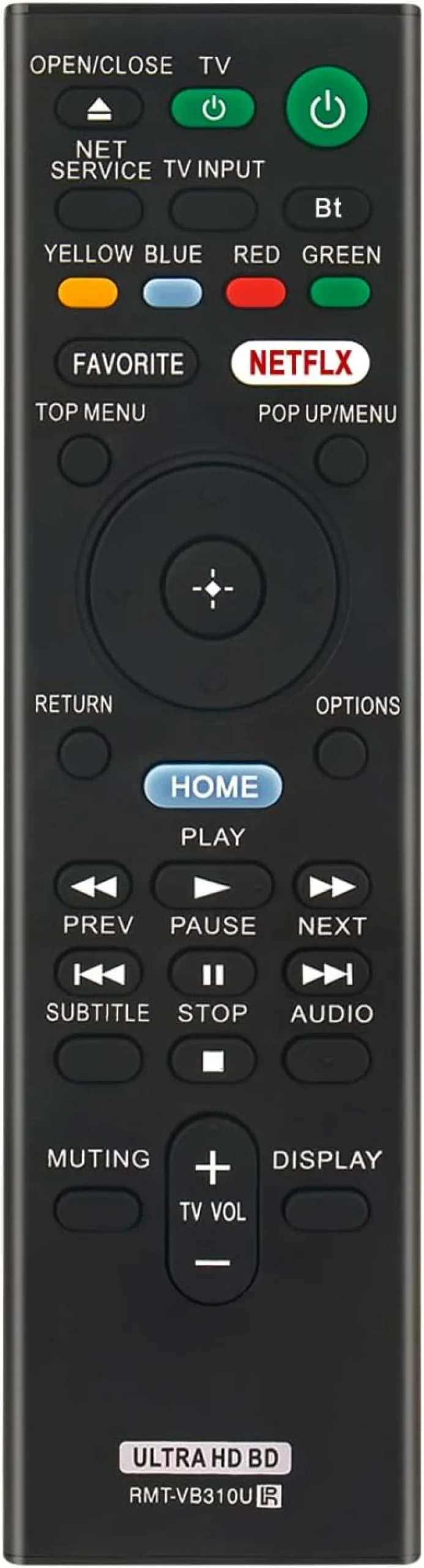 Novo controle remoto substituído RMT-VB310U sub RMT-VB310E adequado para Sony Blu-Ray DVD Player UBP-X800M2 UBP-X1000ES UBPX800 UBPUX80 UBPX800M2 UBPX1000ES UBP-X800 UBP-UX800
