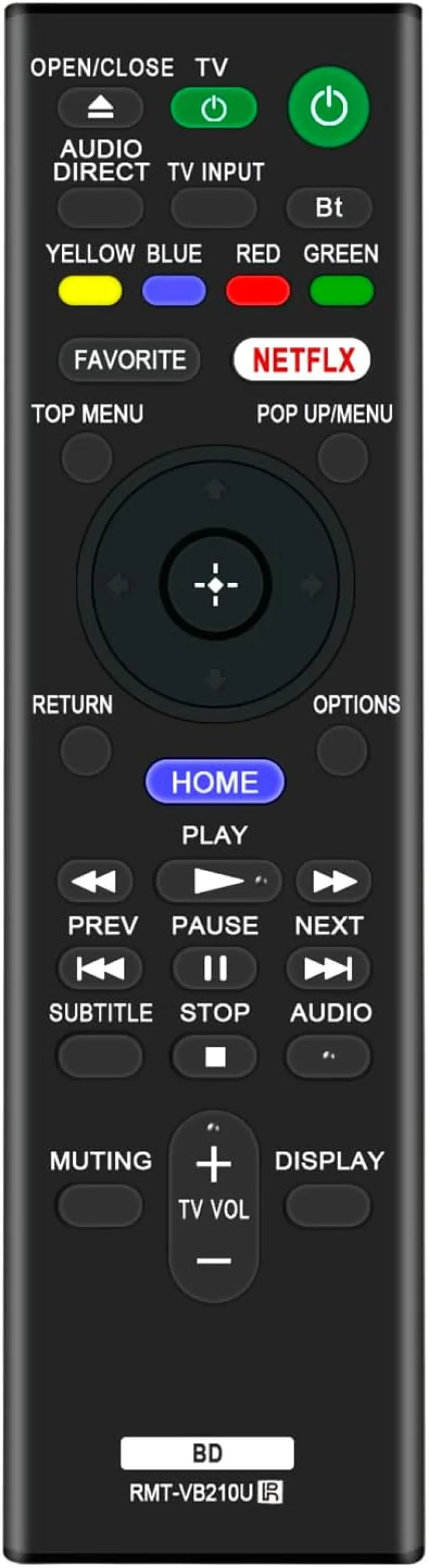 RMT-VB210U sub RMT-VB210D Controle remoto de substituição compatível com Sony Blu-ray Disc DVD Player UHP-H1 UBP-UX70 UBP-X700 UBP-X700M UBP-X700/M UHPH1 UBPX700 UBPUX70 UBPX700M UBPX700M UBPX700M 0/M