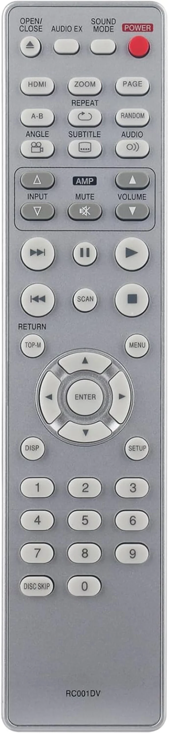 Controle remoto RC001DV de substituição compatível com Marantz DV3002 DV4001 DV4003 DV6001 DV7001 DV4001/N1B DV4001/U1B DV4001/N1S DVD Player