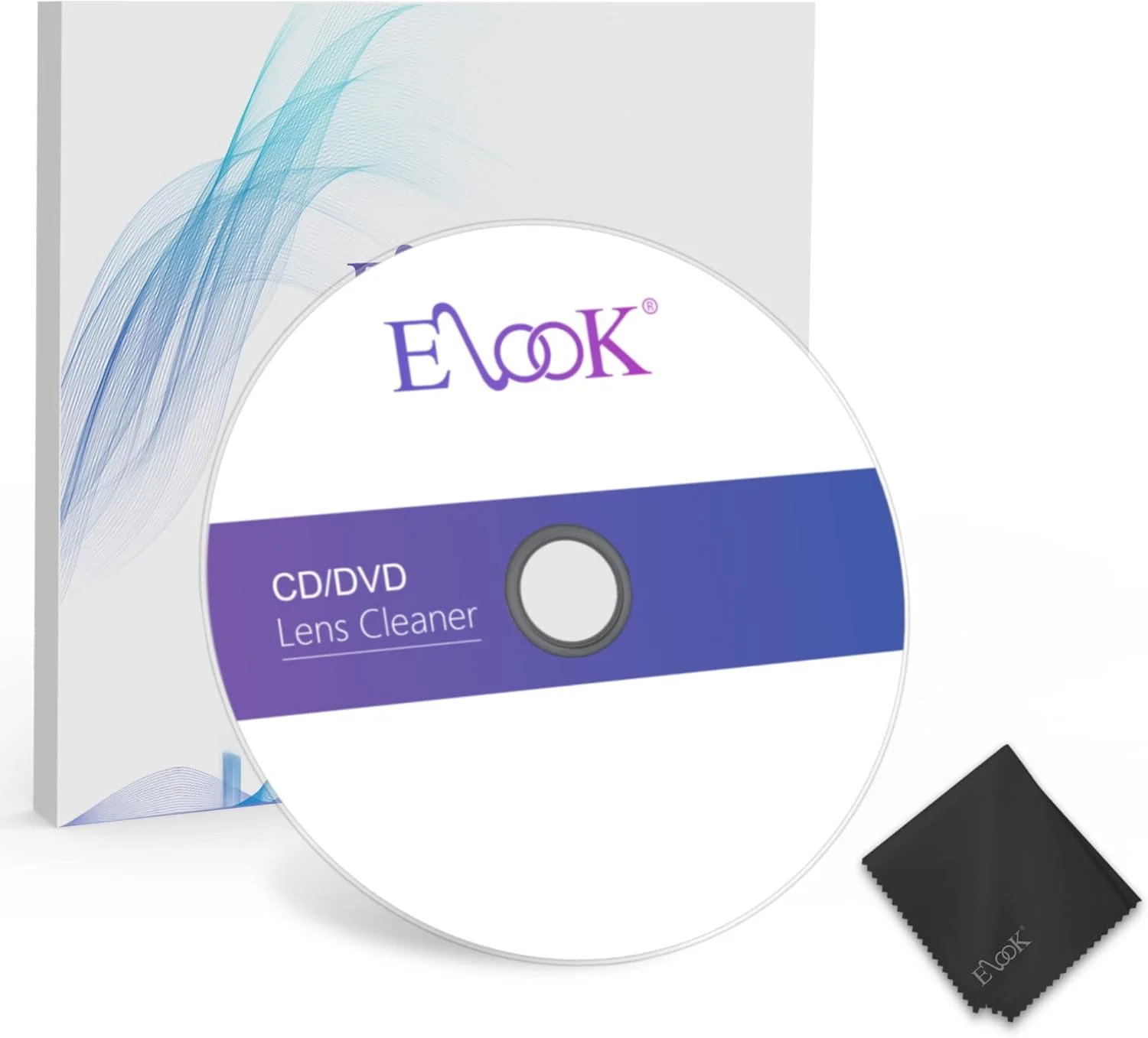 Elook Limpador de CD Player, disco de limpeza de lente a laser para leitor de CD/VCD/DVD, pano de microfibra incluído.