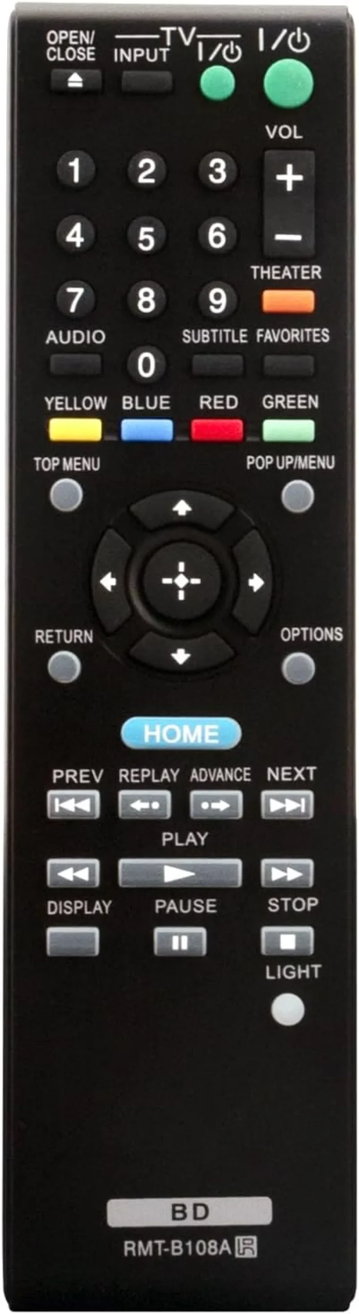 RMT-B108A Substituir BD Player Controle Remoto Compatível com Sony Blu-ray Disc DVD Player BDP-S1700ES BDP-BX37 BDP-S770 BDPS770 BDPS1700ES 148768311 RMT-B107A