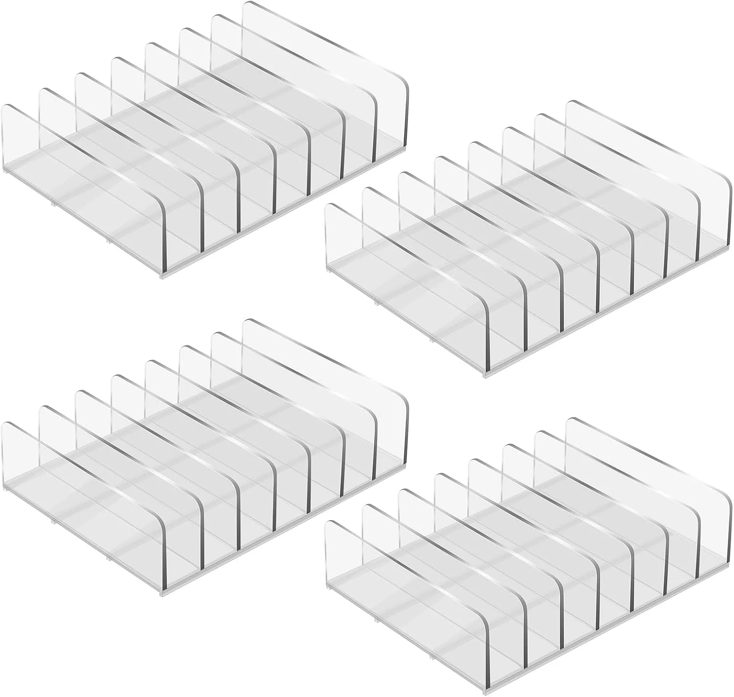WYKOO Pacote com 4 suportes de CD, organizadores de CD de acrílico transparente, suporte de armazenamento de discos de vinil, suporte de exibição de DVD/CD comporta até 14 caixas de CD padrão para